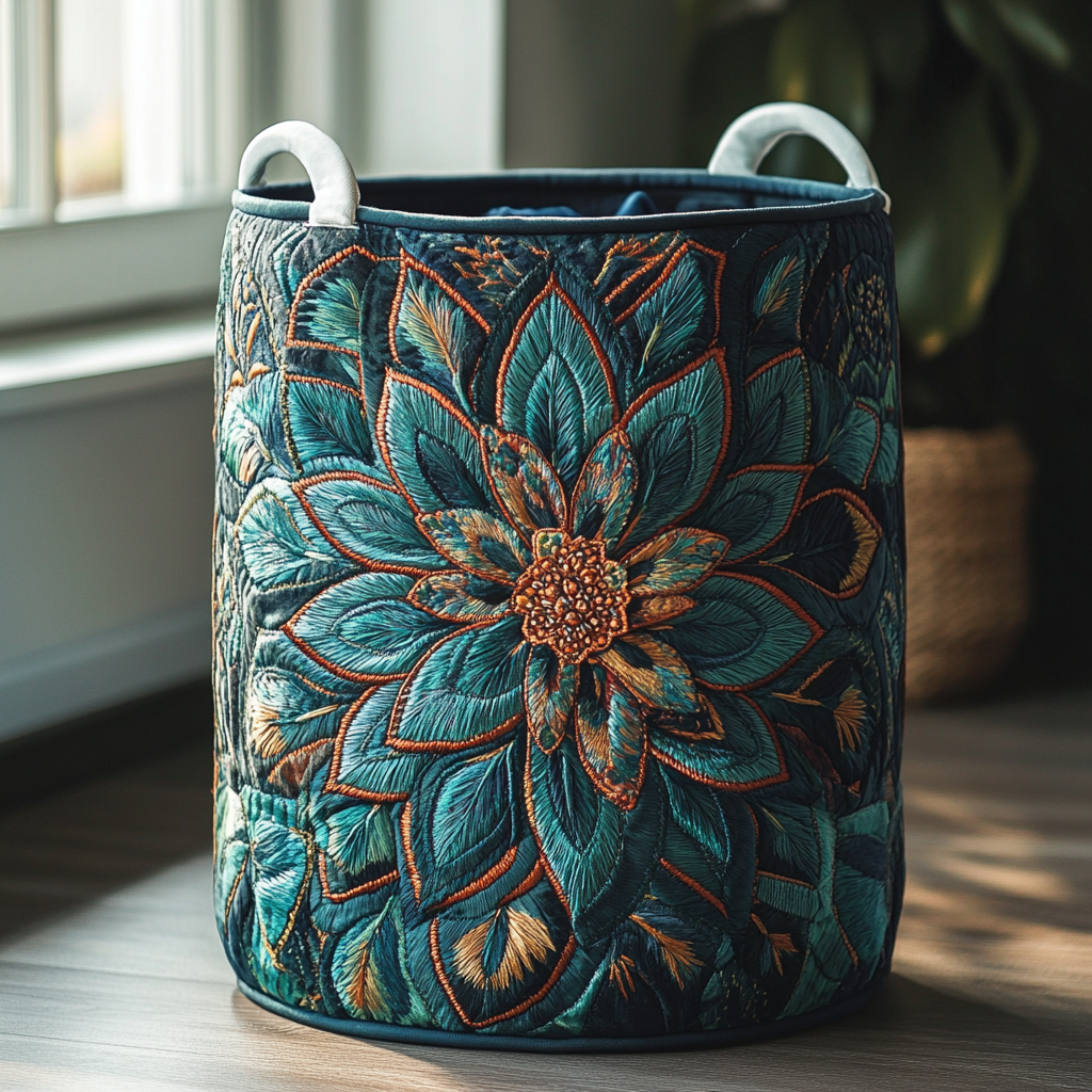 Gesteppter Wäschekorb – mit Blumenmuster NCU0DDK792