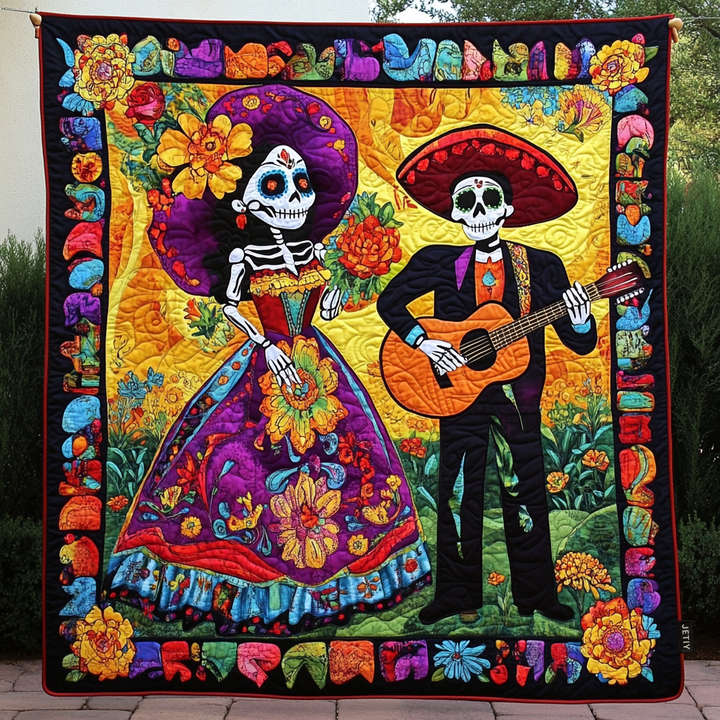 Gesteppte Decke – Dia De Los Muertos NCU0PD563