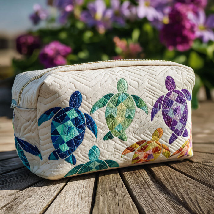 Gesteppte Kosmetiktasche mit Meereswellen NCU0PT9266