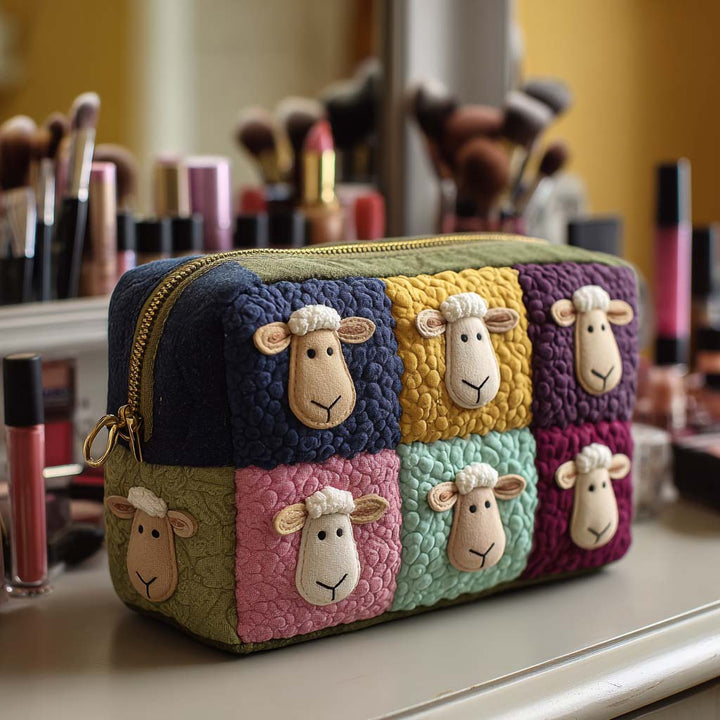 Gesteppte Kosmetiktasche mit Schafen NCU0VT287