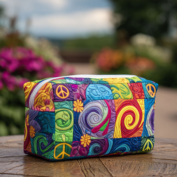 Gesteppte Kosmetiktasche mit Friedenssymbol NCU0PT9293