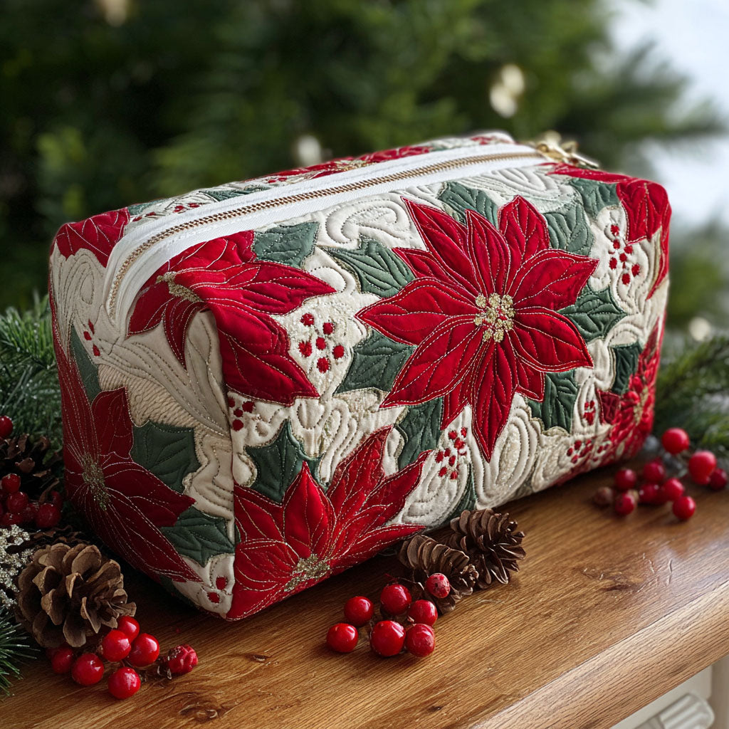 Gesteppte Kosmetiktasche mit Weihnachtsstern NCU0PT9272