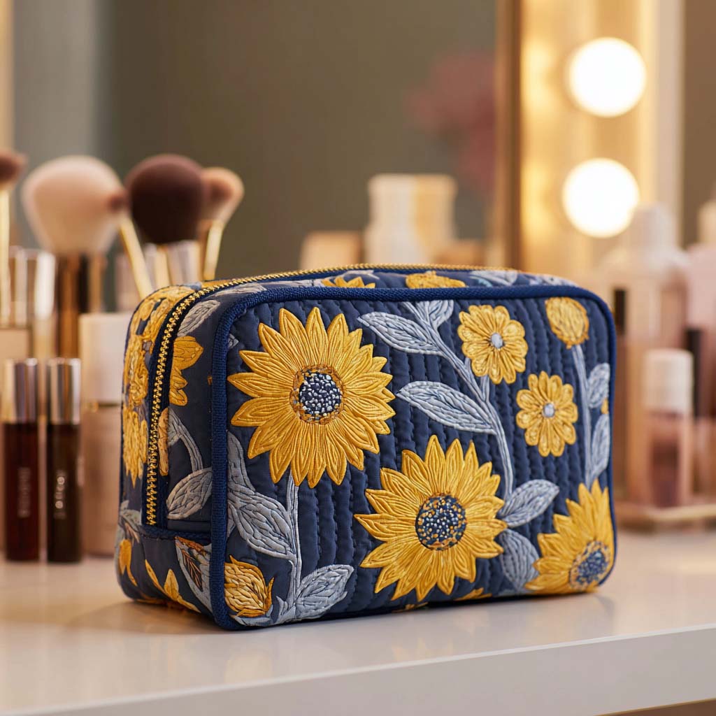 Gesteppte Kosmetiktasche mit leuchtender Blume NCU0NT10235