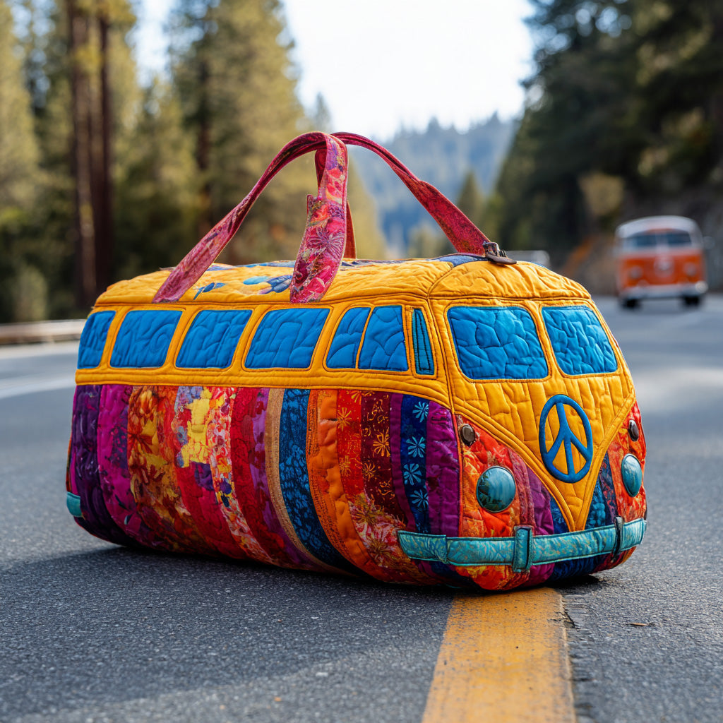 Gesteppte Reisetasche – Regenbogenbus