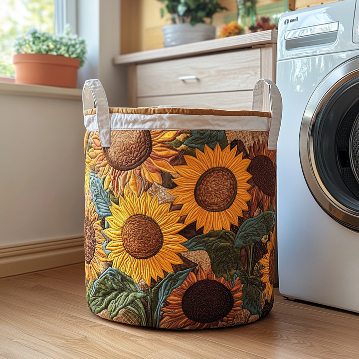 Gesteppter Wäschekorb – mit Sonnenblumen NCU0DDK554