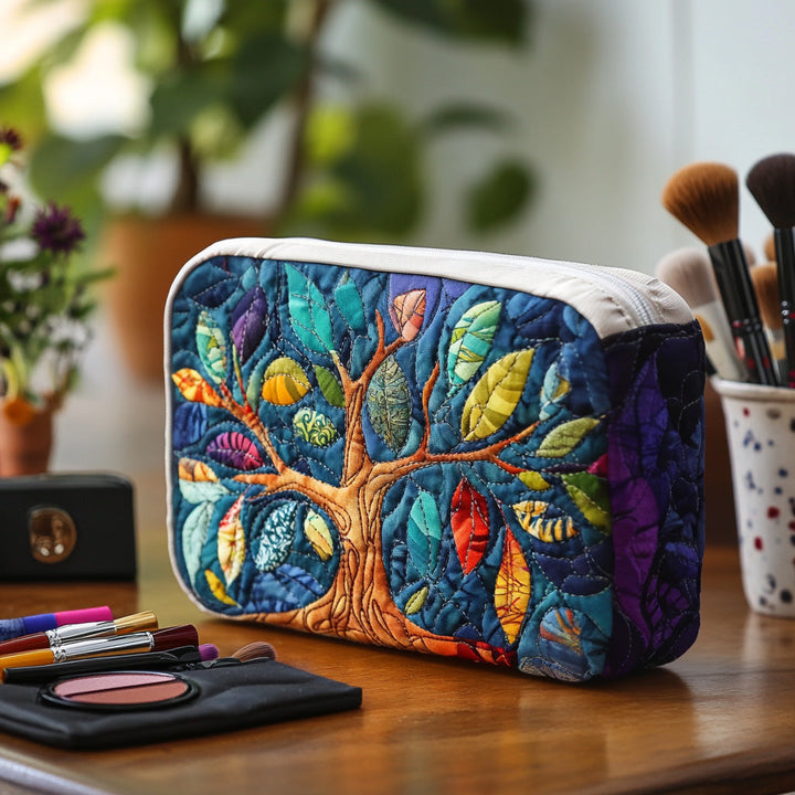 Gesteppte Kosmetiktasche mit symbolischem Baum NCU0DV7887