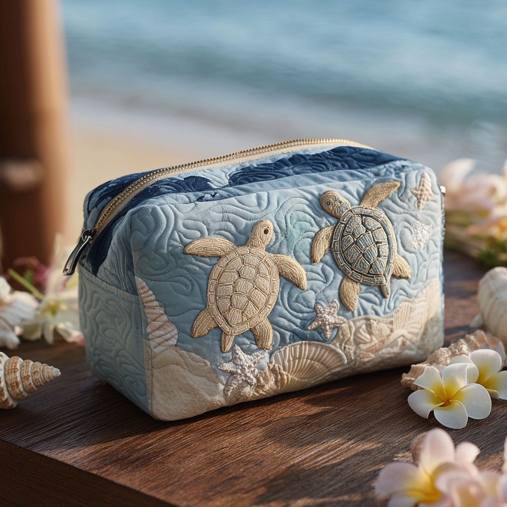 Gesteppte Kosmetiktasche mit zarten Muscheln NCU0PT9268