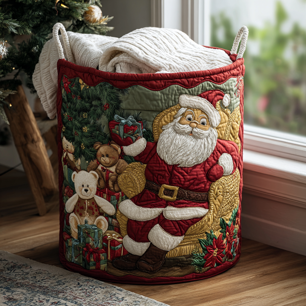 Gesteppter Wäschekorb – mit Weihnachtsmann NCU0QN058