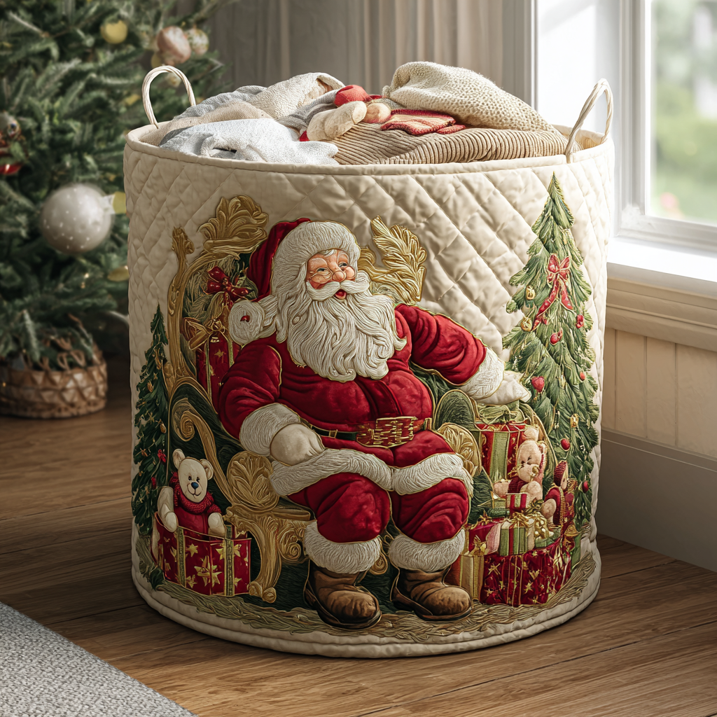 Gesteppter Wäschekorb – mit Weihnachtsmann NCU0QN058