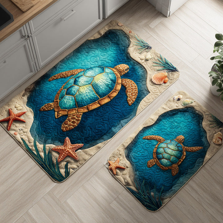 Rutschfester Küchenteppich – Küchenmatte Blumen und Meer NCU0TD1439