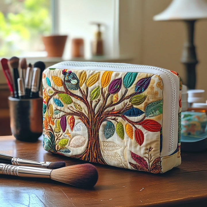 Gesteppte Kosmetiktasche mit Lebensbaum NCU0DV7891