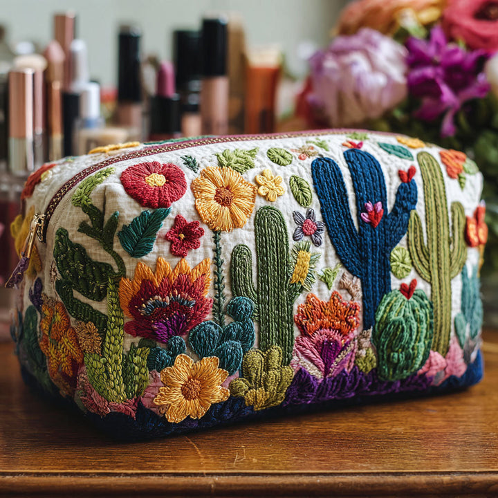 Gesteppte Kosmetiktasche mit Sukkulenten NCU0PT9630