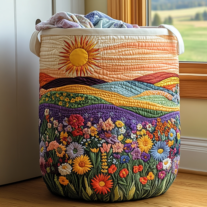 Gesteppter Wäschekorb – mit Blumenmuster NCU0DDK1040