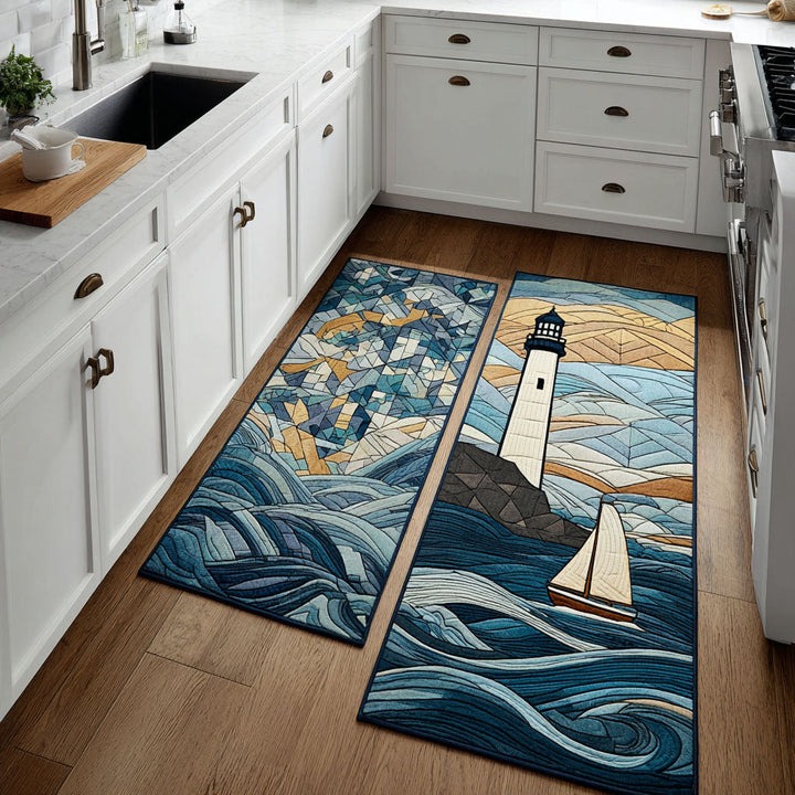 Rutschfester Küchenteppich – sonnigem Leuchtturm NCU0DK11805