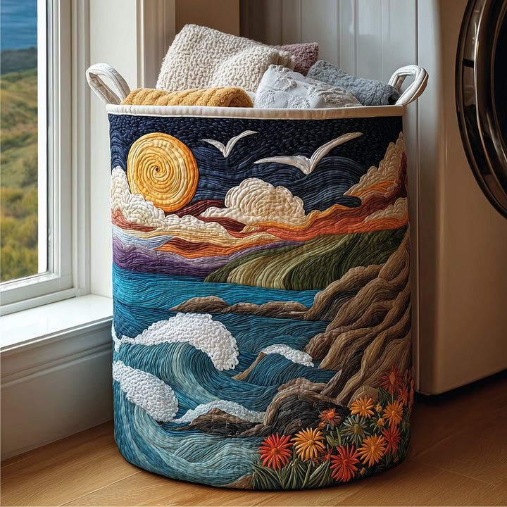 Gesteppter Wäschekorb – mit maritimem Motiv NCU0TH2985