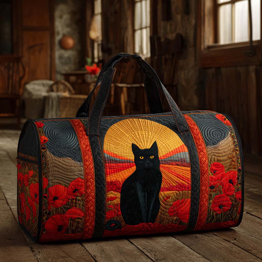 Gesteppte Reisetasche – Katzen in der Dämmerung