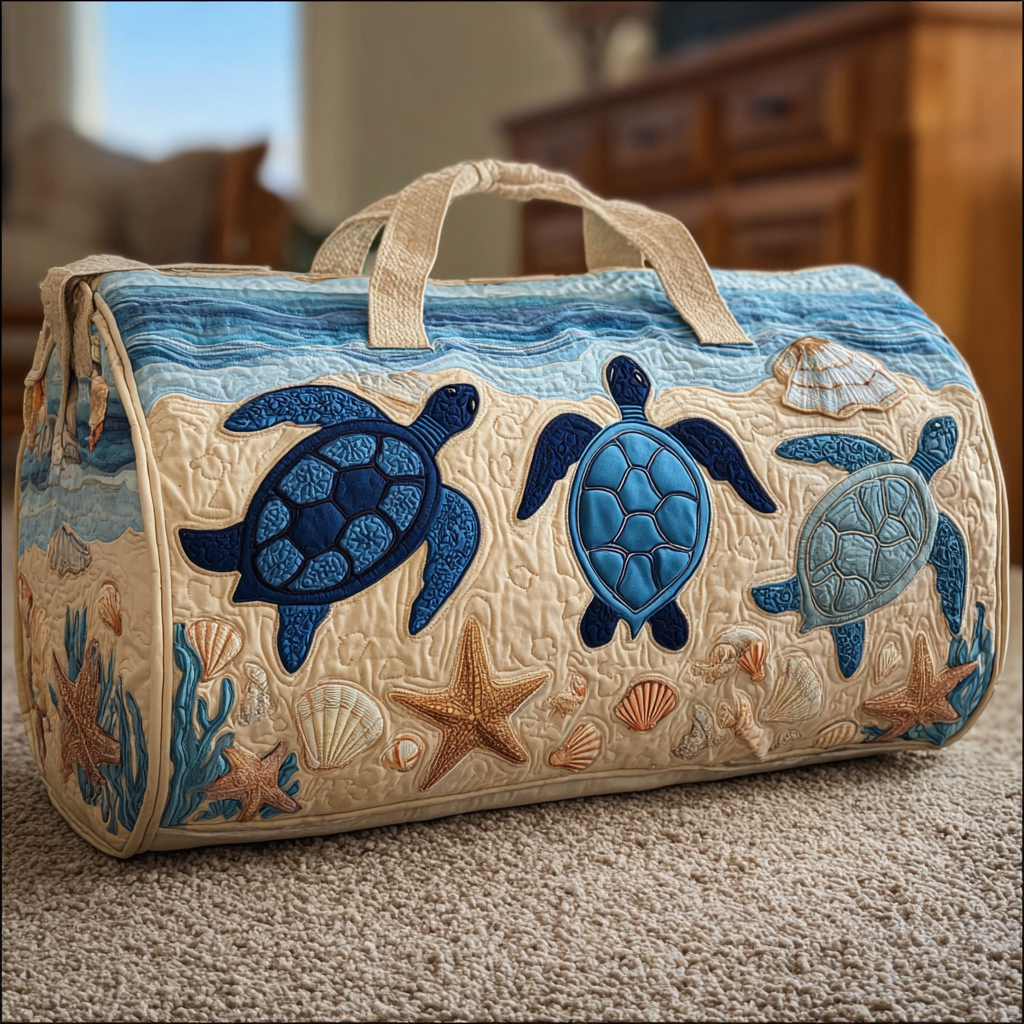 Gesteppte Reisetasche – Träumende Schildkröte