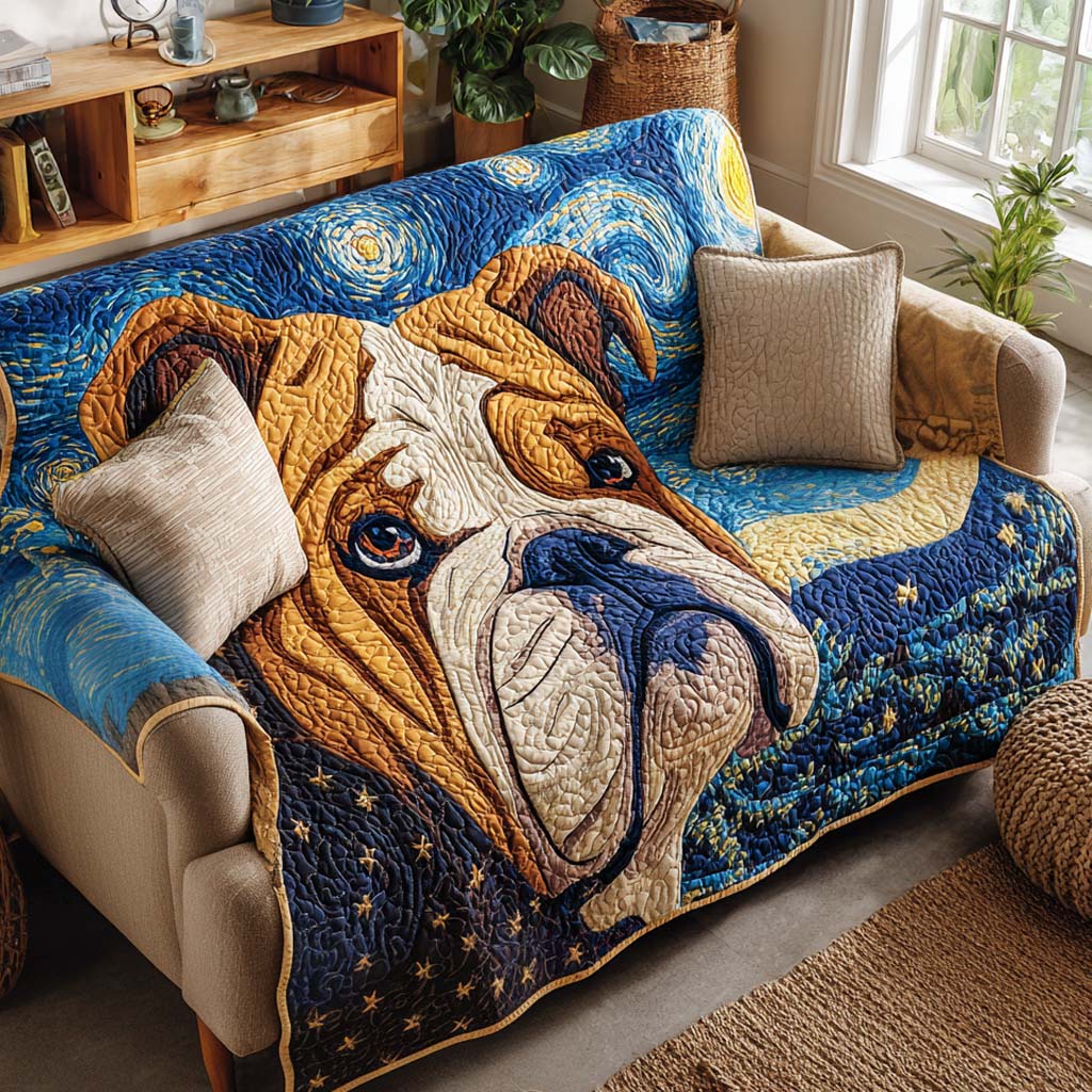 Gesteppter Sofabezug – mit Bulldogge NCU0VT321