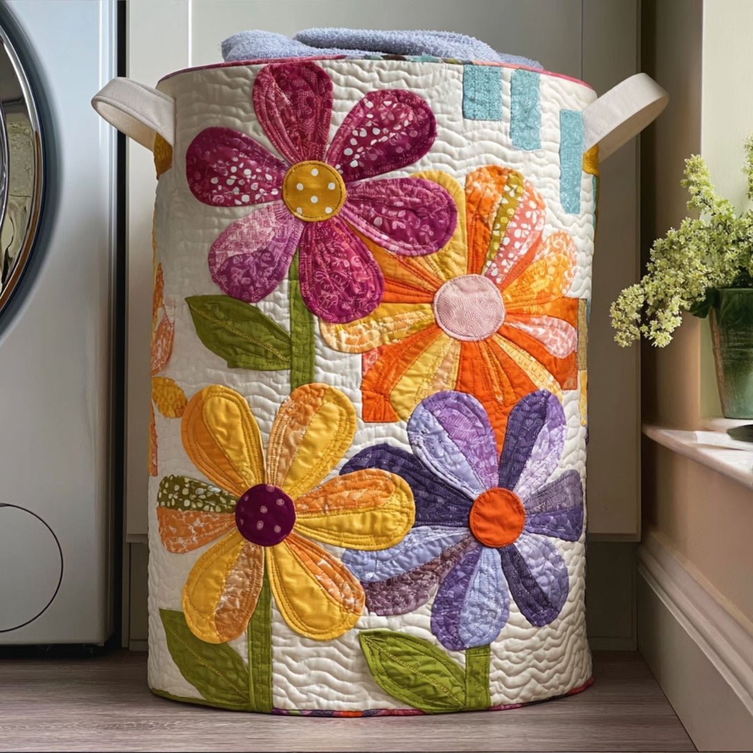 Gesteppter Wäschekorb – mit Blumen-Patchwork NCU0PTT841