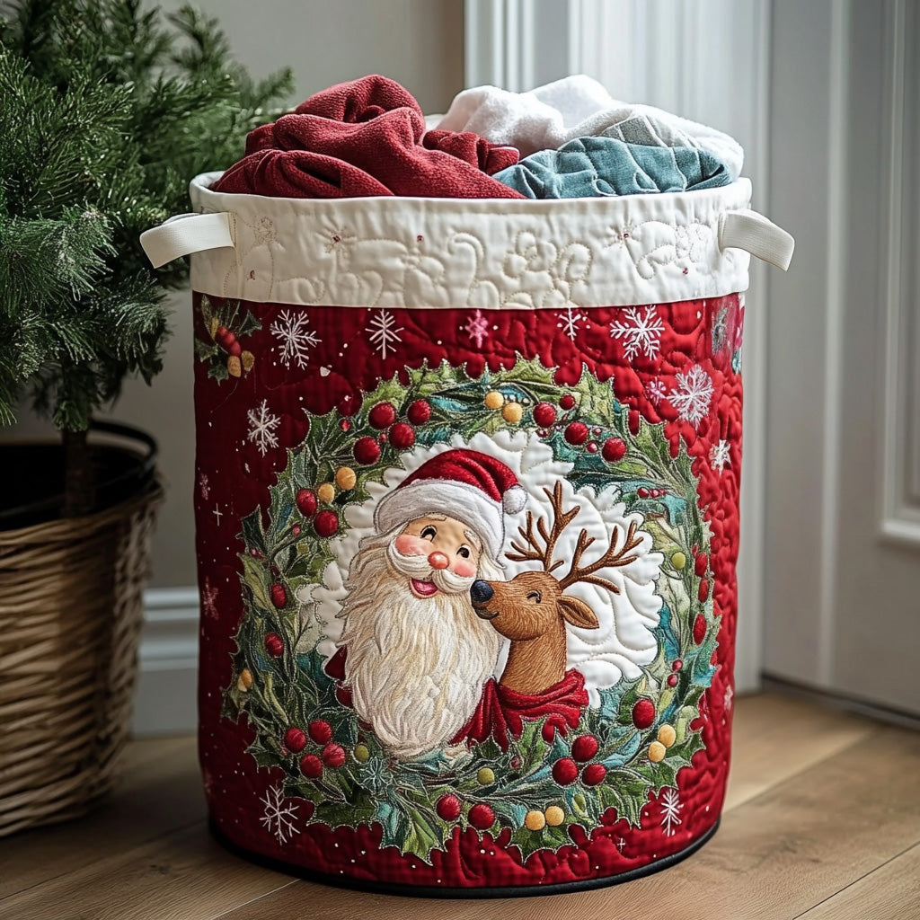Gesteppter Wäschekorb – mit weihnachtlichem Muster NCU0QN028