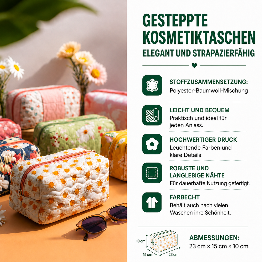 Gesteppte Kosmetiktasche mit hellblauer Libelle NCU0PT9339