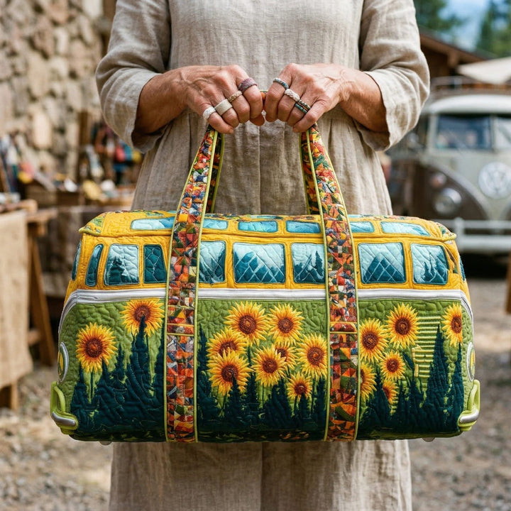 Gesteppte Reisetasche – Hippie-Sonnenblume