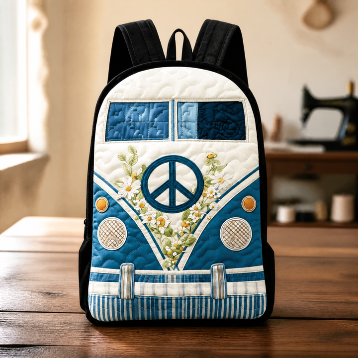 Retro Camper Stepprucksack mit schwarzen Schultergurten